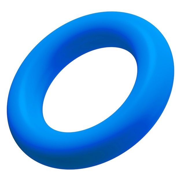 Adhesivo png de forma de anillo azul con fondo transparente gráfico geométrico en 3D