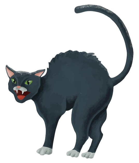 Adhesivo png de gato negro Ilustración de Halloween Fondo transparente