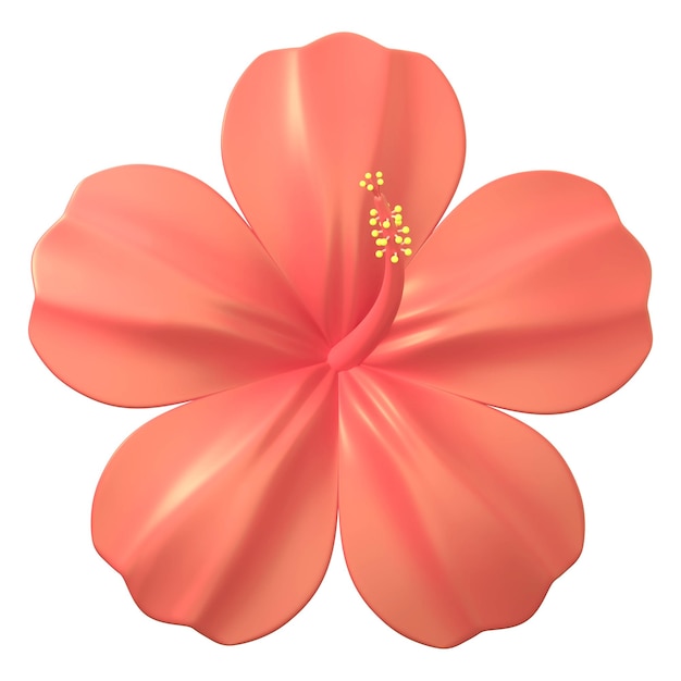 Adhesivo png de hibisco rojo con fondo transparente en 3D