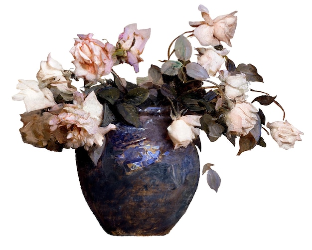 Adhesivo png de rosa obra de arte vintage fondo transparente
