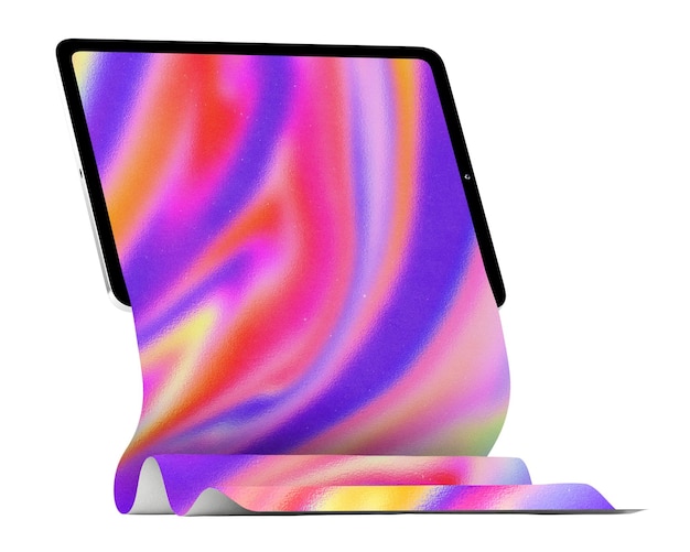 Adhesivo png de la tableta 3D de fondo transparente
