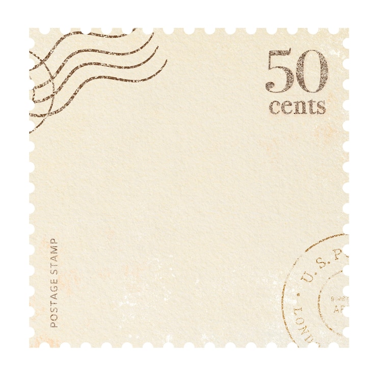 Foto adhesivo de sello postal cuadrado retro png de fondo transparente