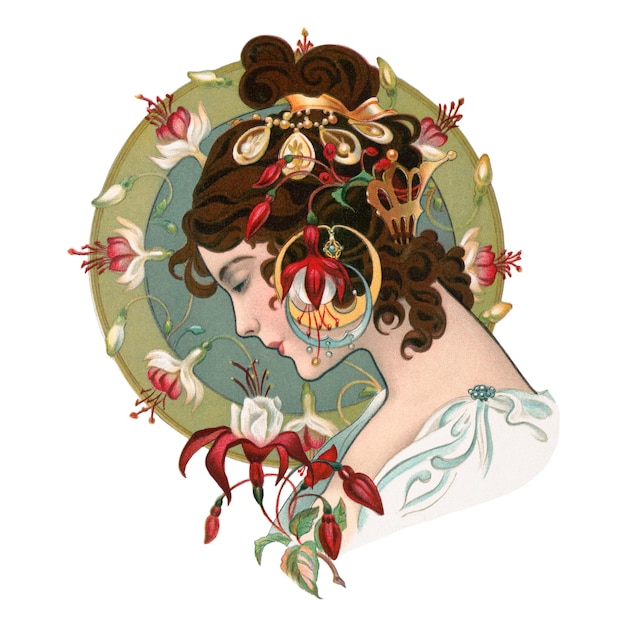 Adhesivo vintage para mujeres de fondo transparente