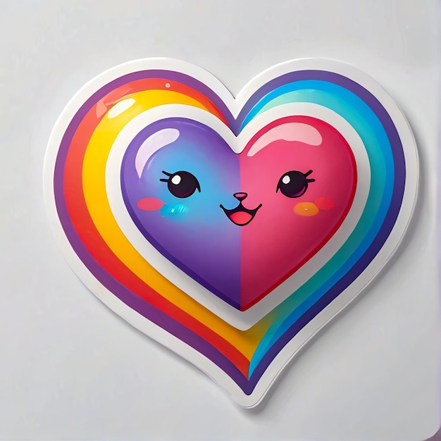 Adhesivos de corazón 3d personaje de dibujos animados 3d adhesivo con corazón