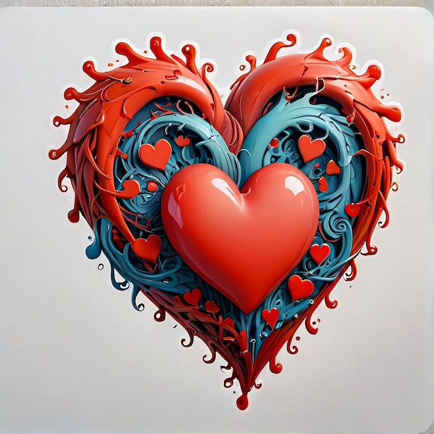 Adhesivos de corazón 3d personaje de dibujos animados 3d adhesivo con corazón