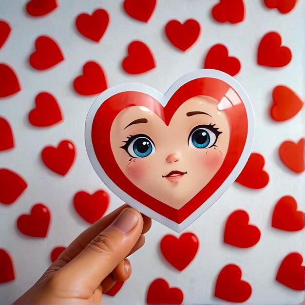 Foto adhesivos de corazón personaje de corazón 3d