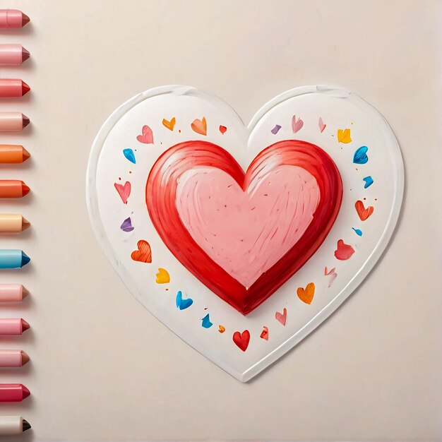 Foto adhesivos de dibujos animados con corazón 3d adhesivo con corazón