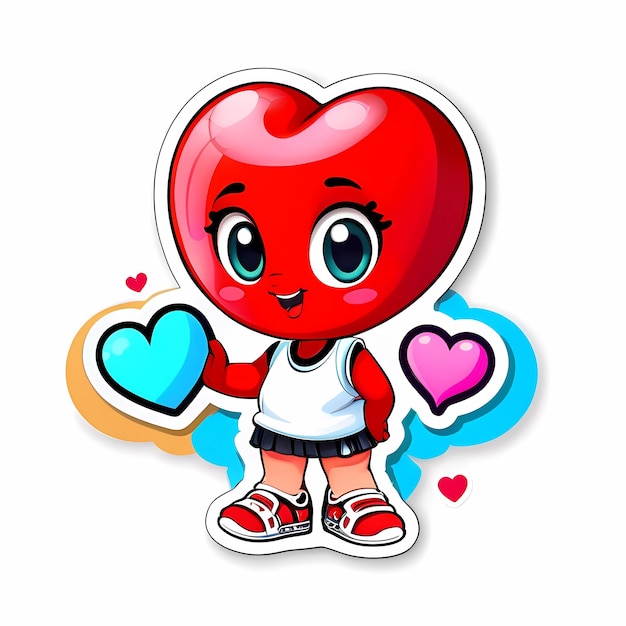 Adhesivos en forma de corazón Corazones 3D con diferentes diseños Adhesivos de estilo de dibujos animados de forma de corazón