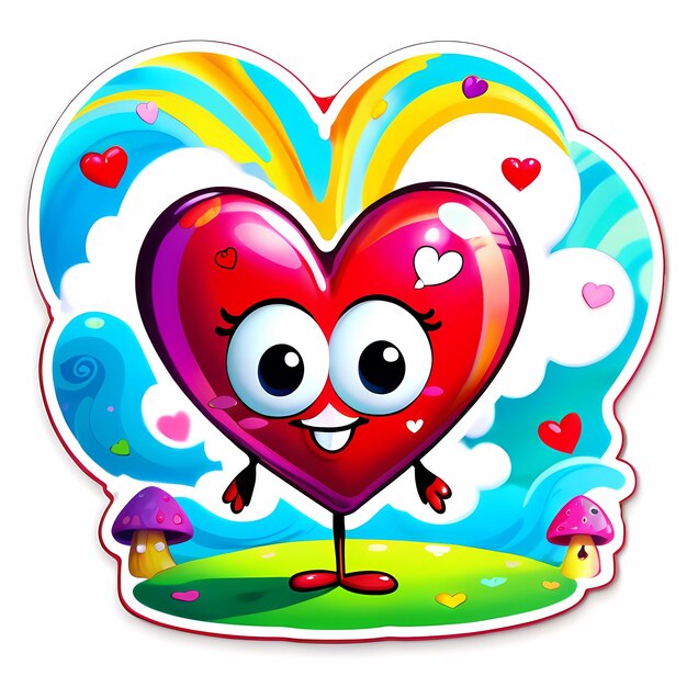 Adhesivos en forma de corazón Corazones 3D con diferentes diseños Adhesivos de estilo de dibujos animados de forma de corazón