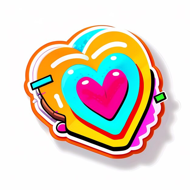 Adhesivos en forma de corazón Corazones 3D con diferentes diseños Adhesivos de estilo de dibujos animados de forma de corazón