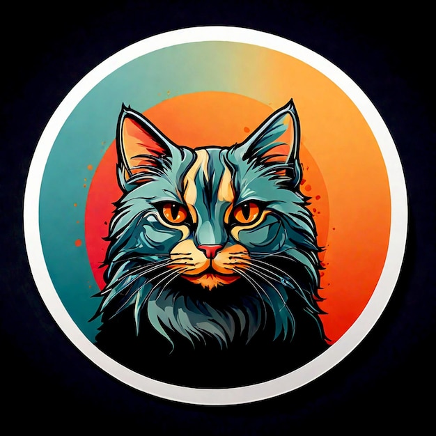 Adhesivos de gato y logotipo realista generados por Ai