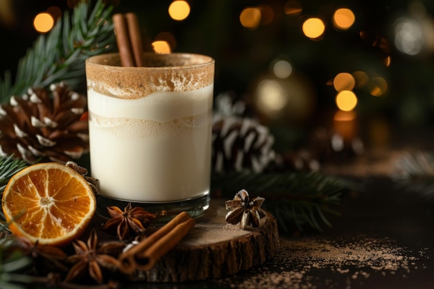 Adicione um toque de canela às suas bebidas de Natal com fotografia de restaurante de Natal ideal para banne