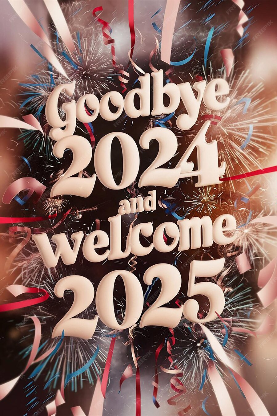 Adiós al 2024 y bienvenido al 2025 Imagen Premium generada con IA