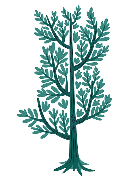 Se adjunta una pegatina png a un árbol, con una ilustración de la naturaleza y un fondo transparente.