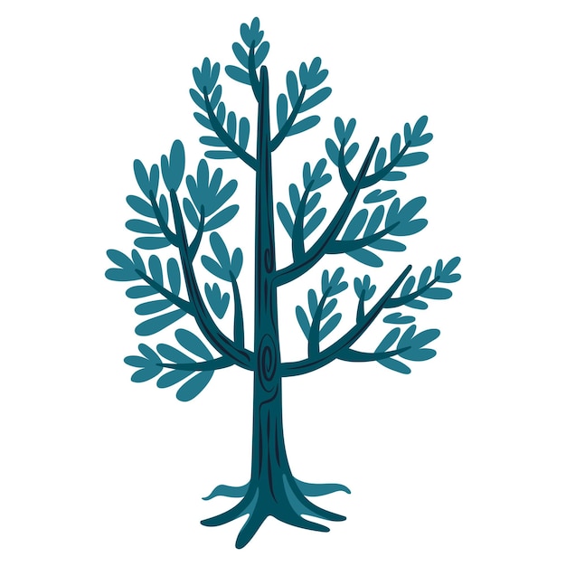 Se adjunta una pegatina png a un árbol, con una ilustración de la naturaleza y un fondo transparente.
