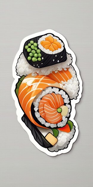 Se adjunta una pegatina de sushi.