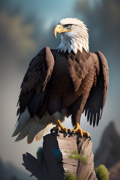 Foto adler auf dem felsen