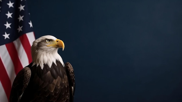 Adler mit USA-Flagge Illustration AI Generativ