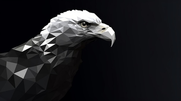 Adler schwarz und weiß im polygonalen Stil, KI generiert