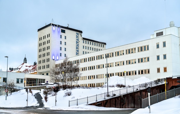 Administração do condado de troms em tromso norte da noruega no inverno