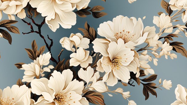Admire o fascínio clássico de um papel de parede de inspiração antiga com um padrão floral perfeito
