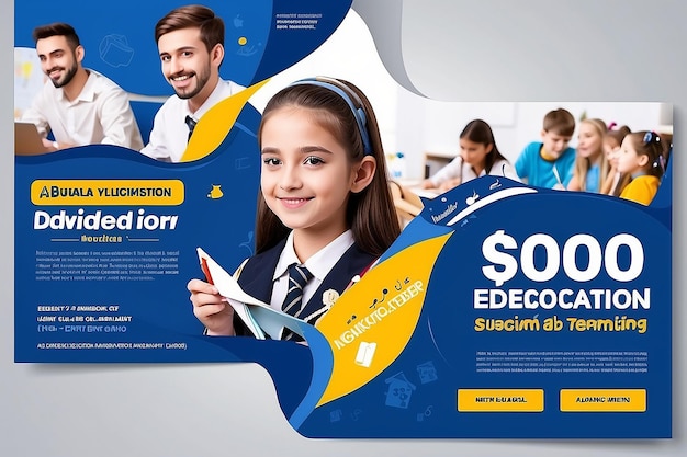 Admissão à Escola Educação Facebook Cover Template