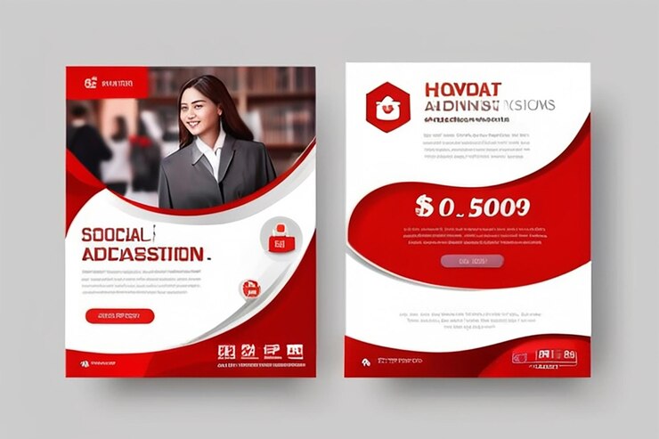 Foto admissões universitárias banner mídia social modelo promoção capa vetor design eps