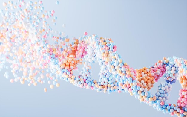 ADN con concepto biológico renderizado en 3D