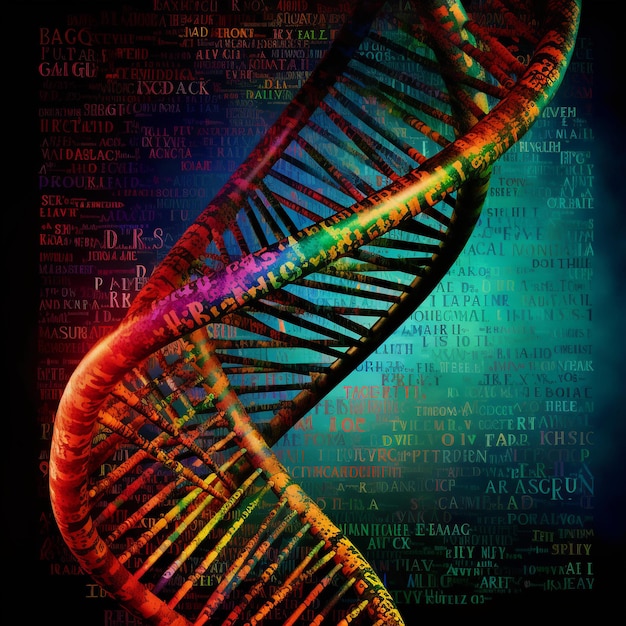 ADN con ecuaciones matemáticas famosas al azar como fondo