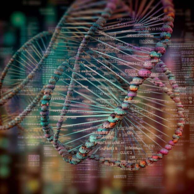 ADN con ecuaciones matemáticas famosas al azar como fondo