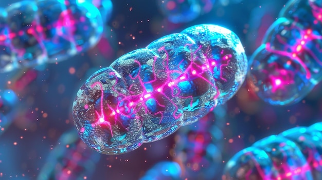 Foto adn mitocondrial (mtdna) y su papel en la producción de energía celular y la herencia