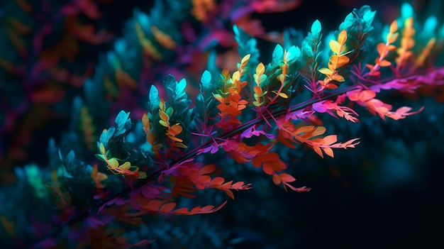 ADN vegetal colorido Primavera Crecimiento IA generativa
