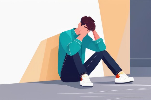 El adolescente atencioso se siente incómodo emocionalmente y tiene problemas de salud mental