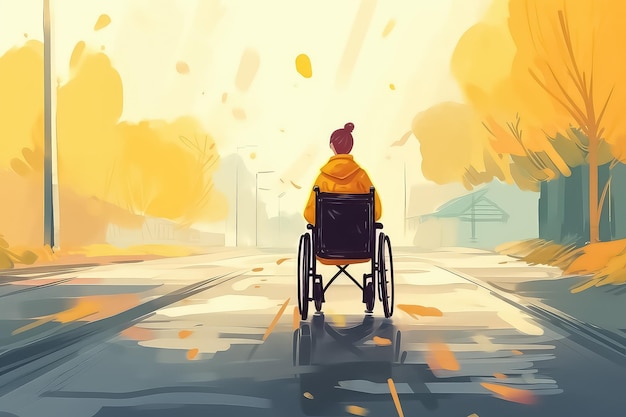 Adolescente discapacitado enfocado en silla de ruedas