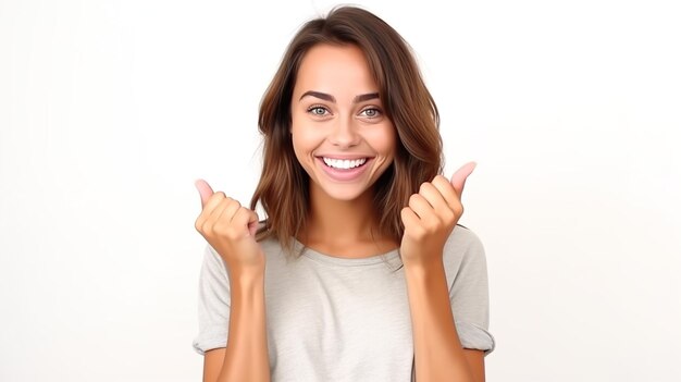 Adolescente sorridente com um quadro em branco sorriso bonito