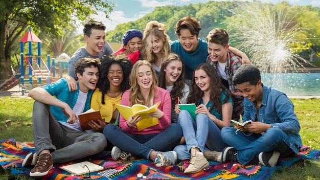 Adolescentes disfrutando del día juntos