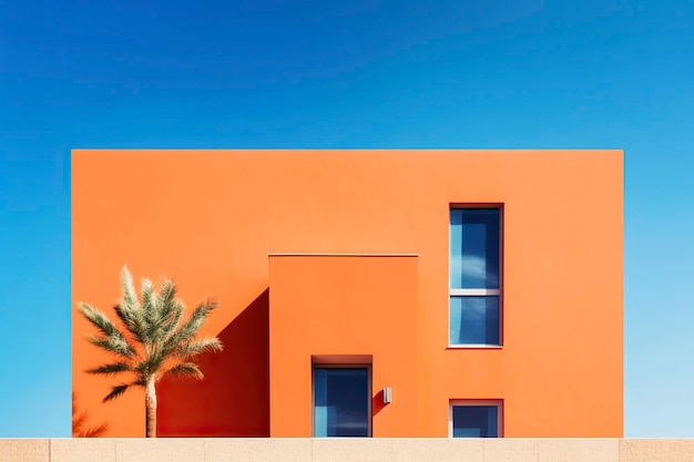 Adopte la vitalidad del naranja, un color moderno que aporta energía a los diseños de arquitectura y construcción Generado por IA