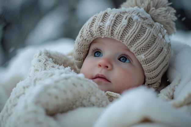 Adorable Baby Winter im Freien Erzeugen Sie Ai