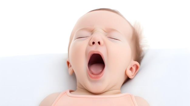 Adorable bebé bostezando