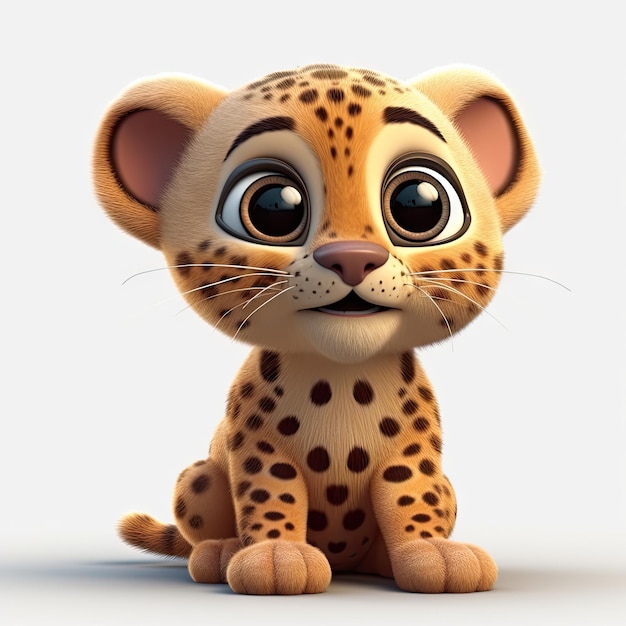 Adorable Bebé Jaguar con PixarStyle Smile para Portada de Libro Infantil IA Generativa