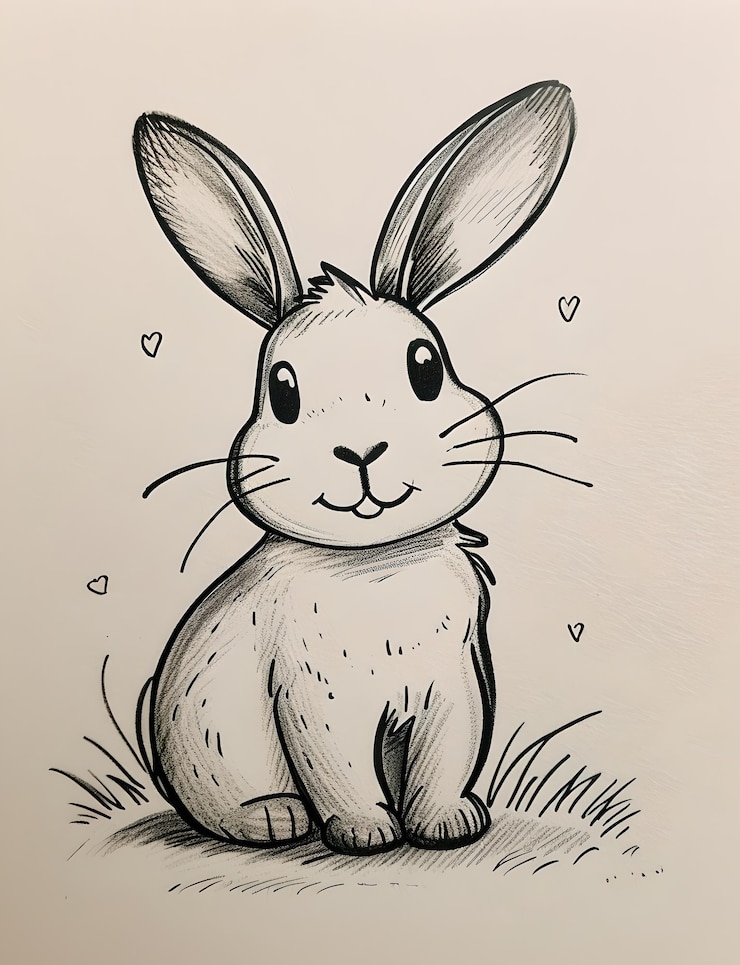 Foto adorable boceto de conejo para fondo de pared o diseño de portada de la mejor calidad exquisito hermoso