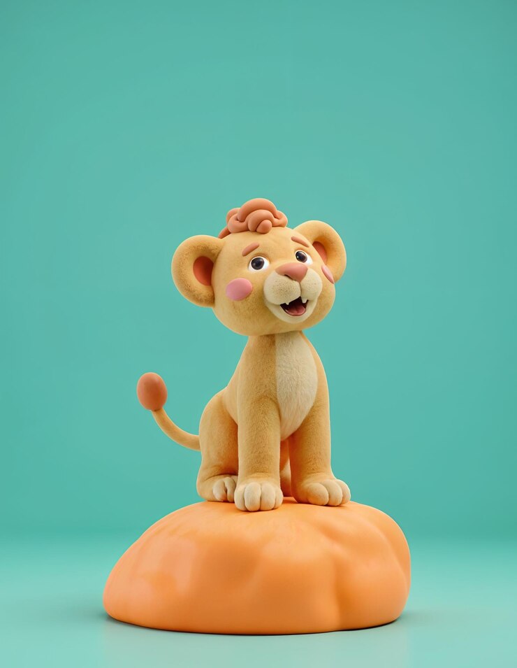 Adorable cachorro de león en 3D