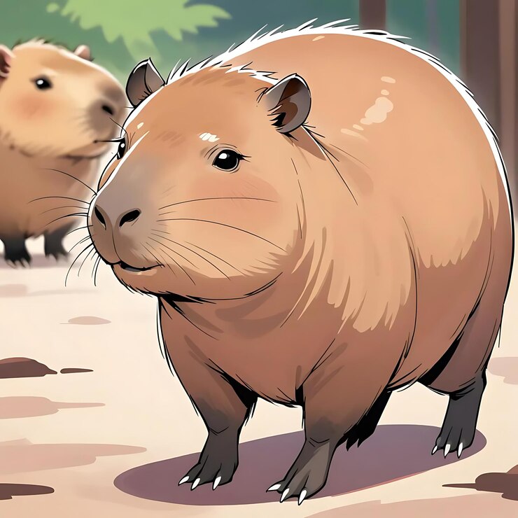 Foto el adorable capibara de primer plano con su pelaje suave ilustración detallada