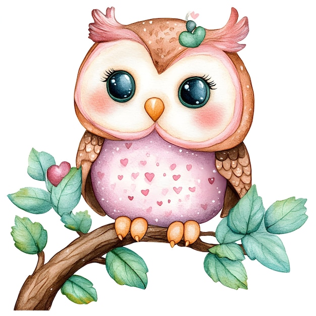 Adorable clip de búho de color pastel