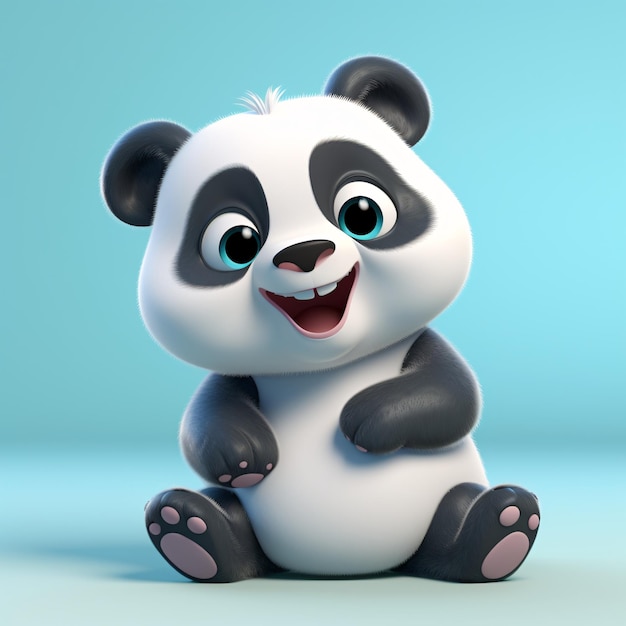 Adorable colección de personajes de panda en 3D