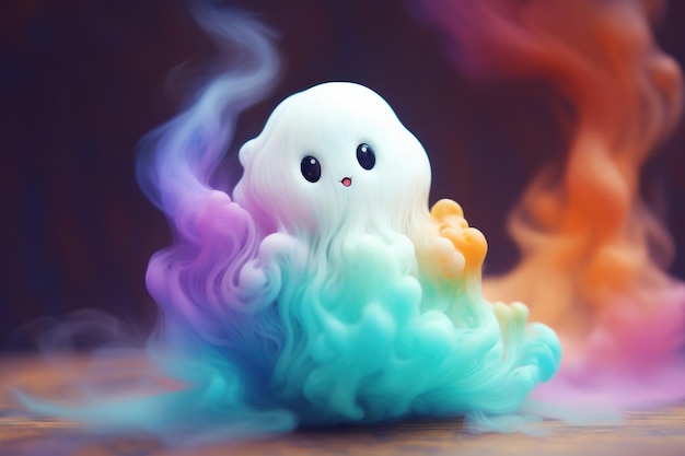 Adorable Colorido lindo fantasma Niño persona Generar Ai