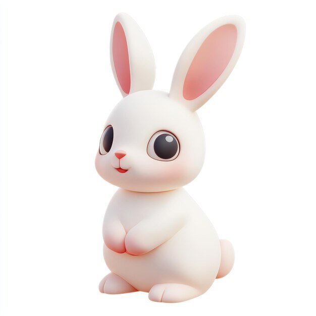 El adorable conejo de dibujos animados en 3D