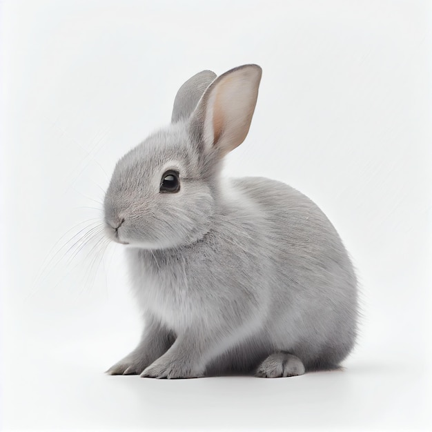 Adorable conejo sobre fondo blanco
