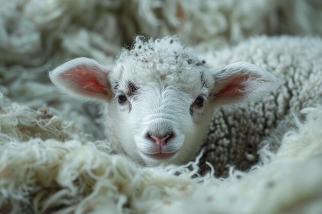 Adorable cordero recién nacido Generar ai