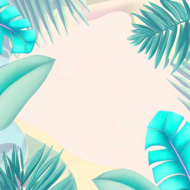 El adorable diseño de fondo con palmeras tropicales y hojas de plátano se puede utilizar como fondo de pantalla